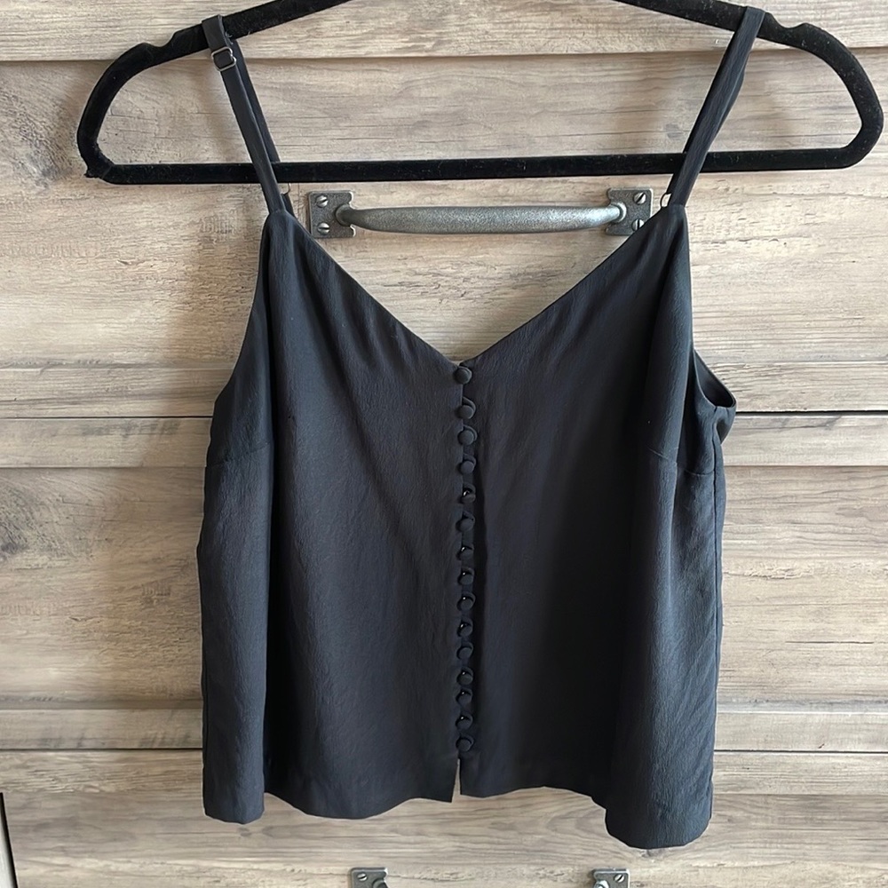 Black Madewell tank top with buttons, size 0